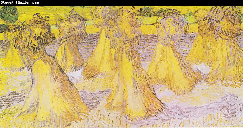 Vincent Van Gogh Field with sheaves of grain